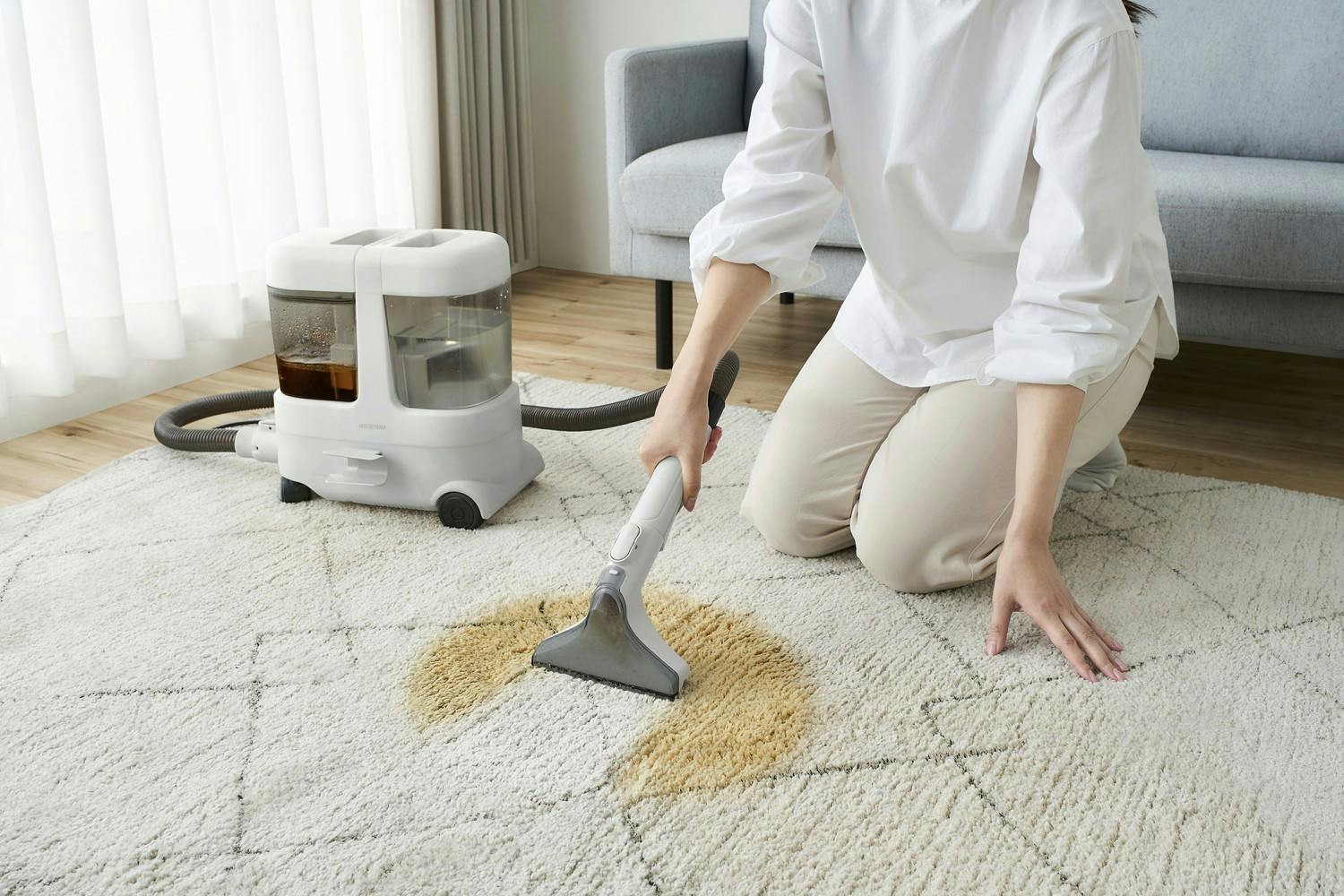 アイリスオーヤマ 大容量リンサークリーナー グレーホワイト 自動散水