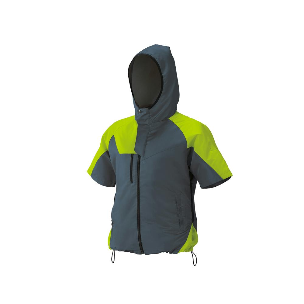 アイリスオーヤマ クールウェアOUTDOORセット M (半袖 フード有)グリーン COHS-M02-G【別送品】