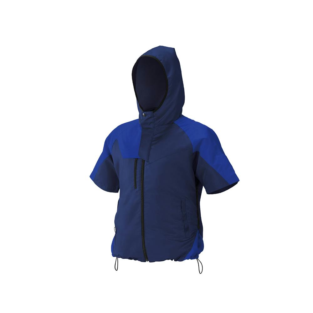 アイリスオーヤマ クールウェアOUTDOORセット M (半袖 フード有)ブルー COHS-M02-A【別送品】