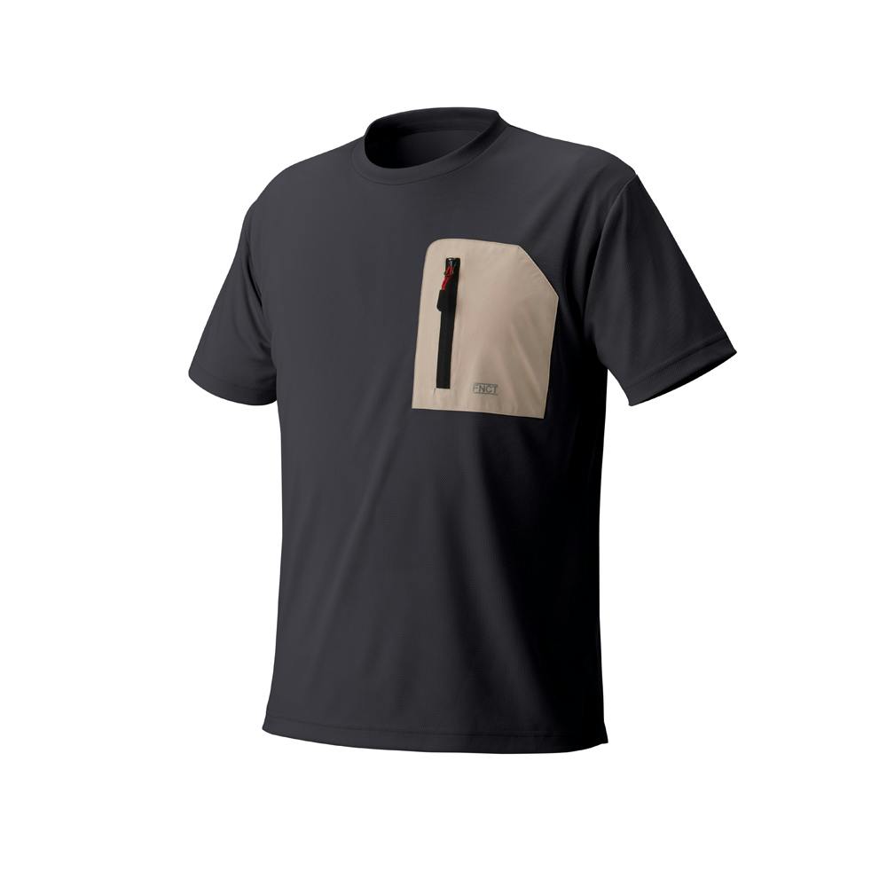 アイリスオーヤマ 半袖ポケット付 Tシャツ L ブラック FC21203-BKL【別送品】