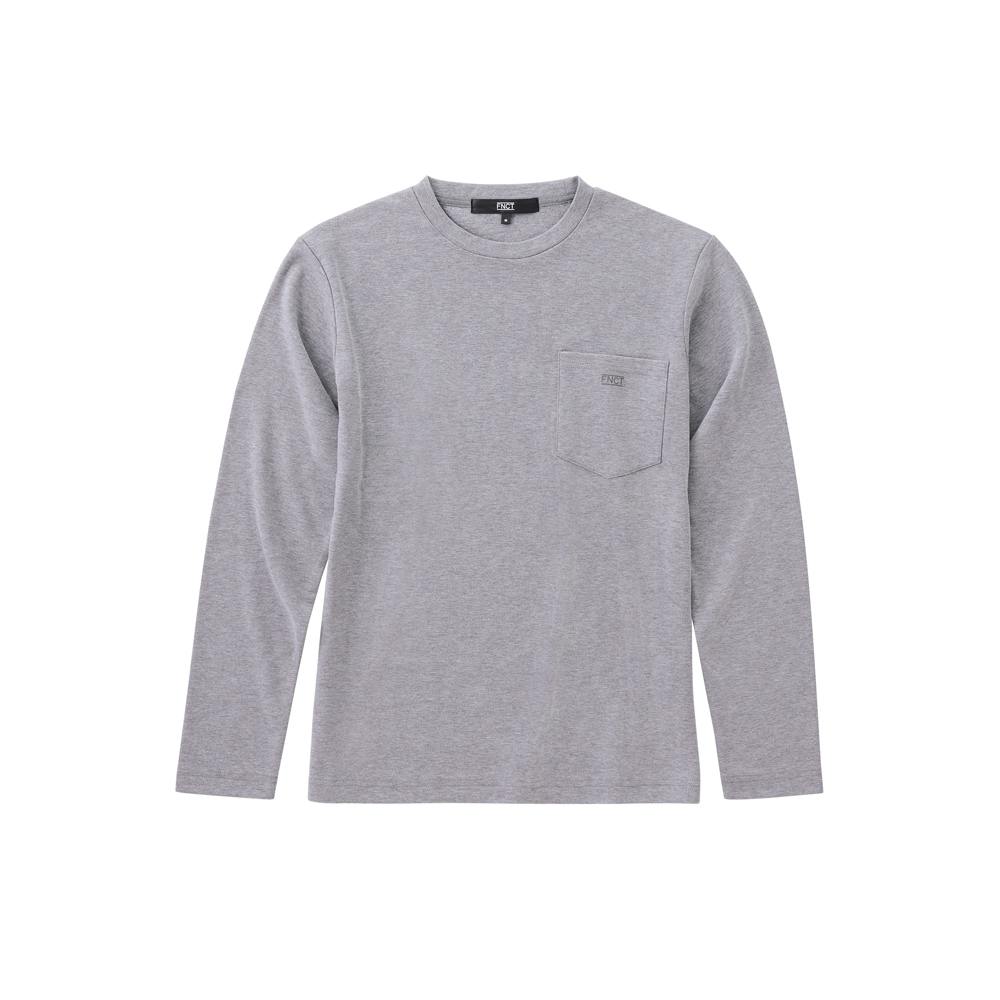 アイリスオーヤマ ポケット付 ストレッチスムースロンT S ミックス グレー FC21401-GRS【別送品】