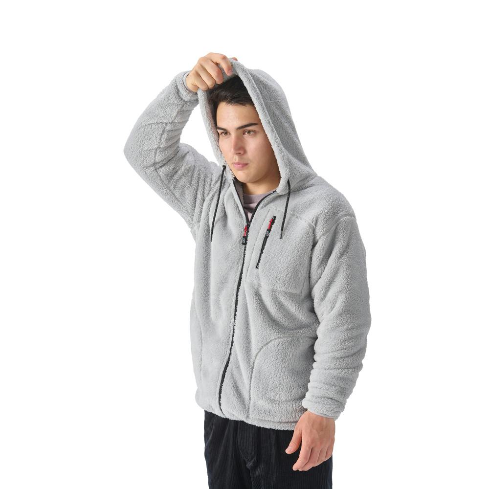 アイリスオーヤマ あったかボアフリースパーカー L ライト グレー