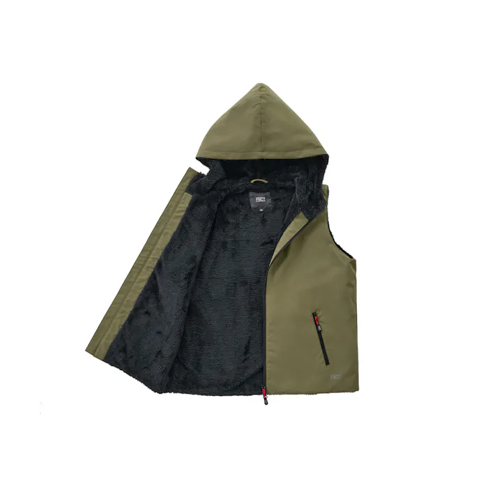 アイリスオーヤマ 撥水防風フーディーボア ヒートベスト XL カーキ/グレー FC21615-K/GXL【別送品】