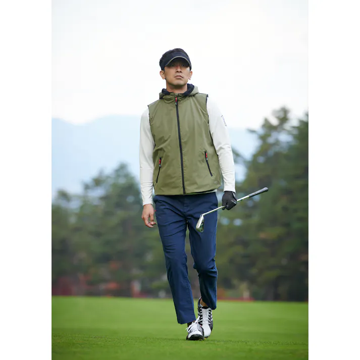 アイリスオーヤマ 撥水防風フーディーボア ヒートベスト XL カーキ/グレー FC21615-K/GXL【別送品】