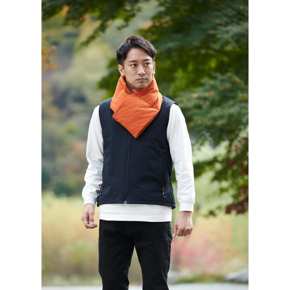 アイリスオーヤマ ポケッタブルヒート ネックウォーマー オレンジ