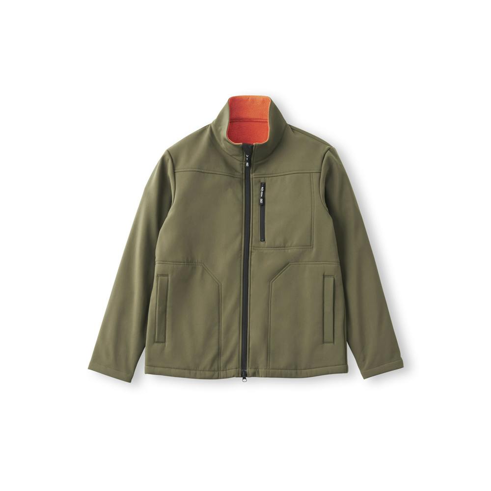 アイリスオーヤマ ストレッチ裏フリースボンディング 保温 ジャケット 3Lサイズ カーキ/オレンジ FC22400-KH3L 4967576647144【別送品】