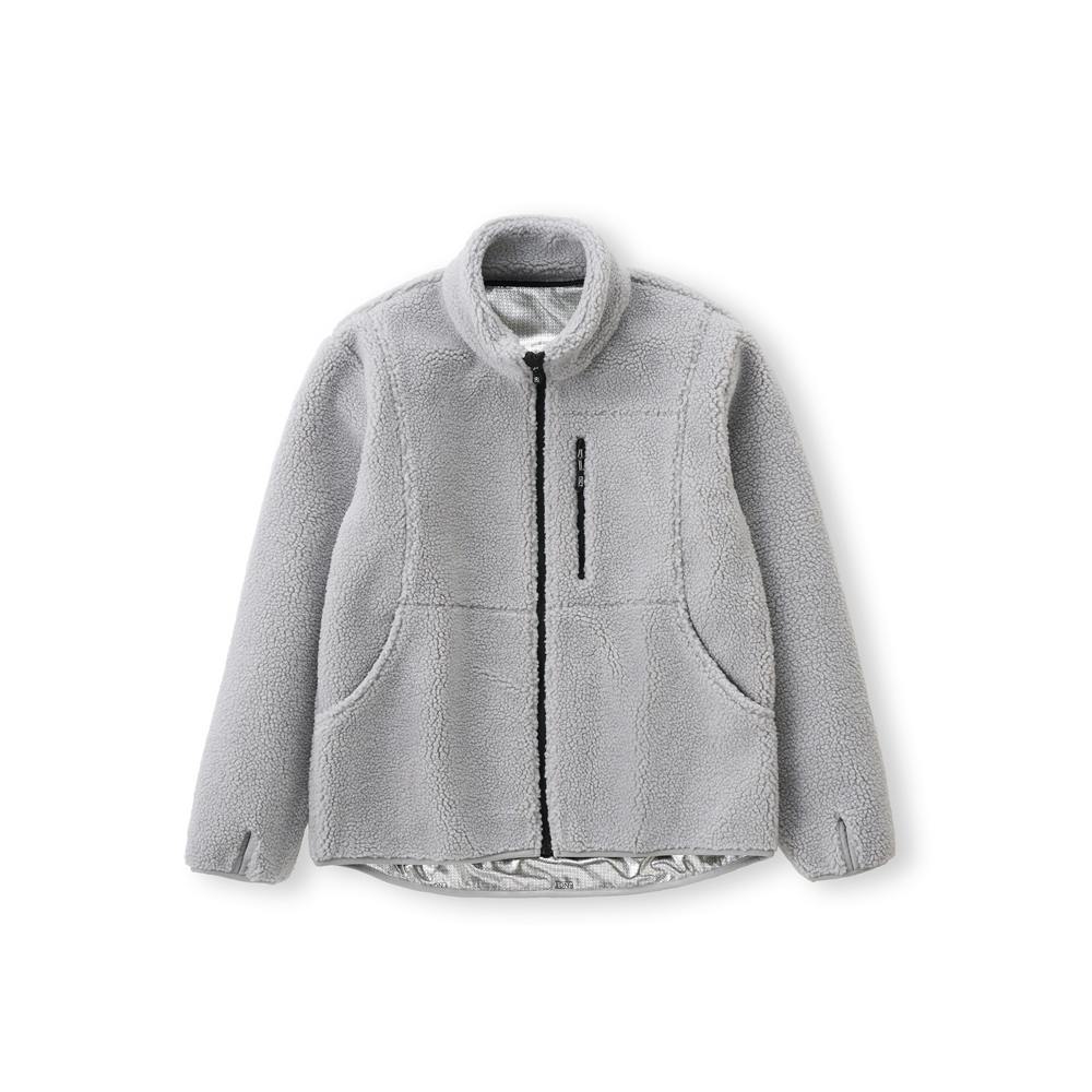 アイリスオーヤマ ボアフリース保温裏 アルミジャケット ライト グレー FC22501-LGXL シャツ・ブルゾン