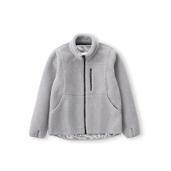 アイリスオーヤマ ボアフリース保温裏 アルミジャケット XLサイズ ライト グレー FC22501-LGXL 4967576647540【別送品】