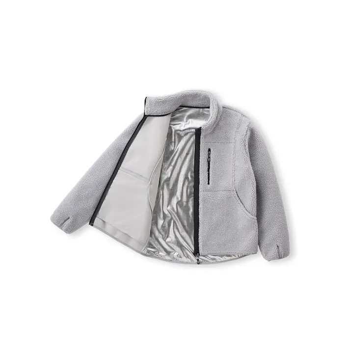 アイリスオーヤマ ボアフリース保温裏 アルミジャケット XLサイズ ライト グレー FC22501-LGXL 4967576647540【別送品】