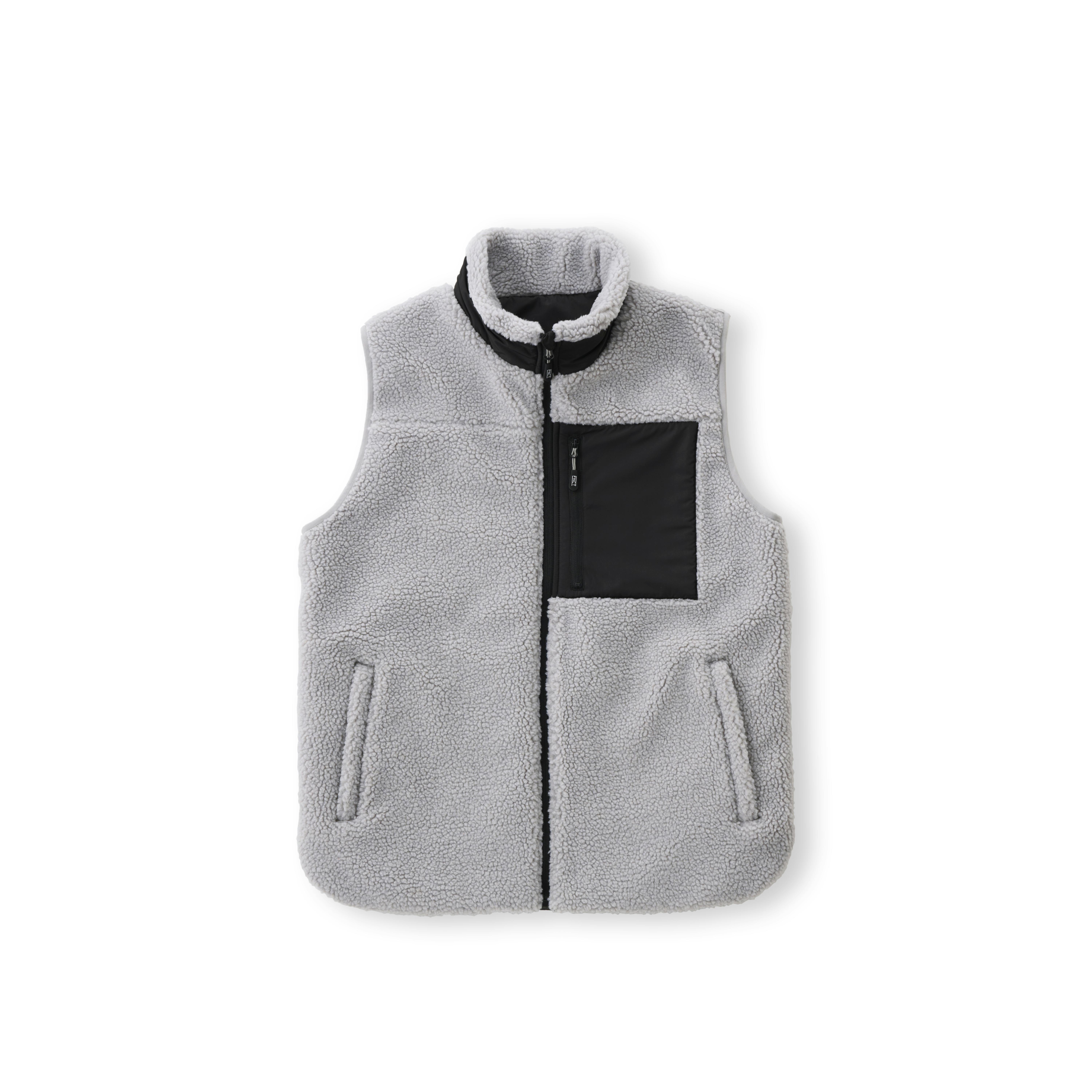 アイリスオーヤマ ボアフリース 保温ベスト ライトグレー FC22502-LGS【別送品】