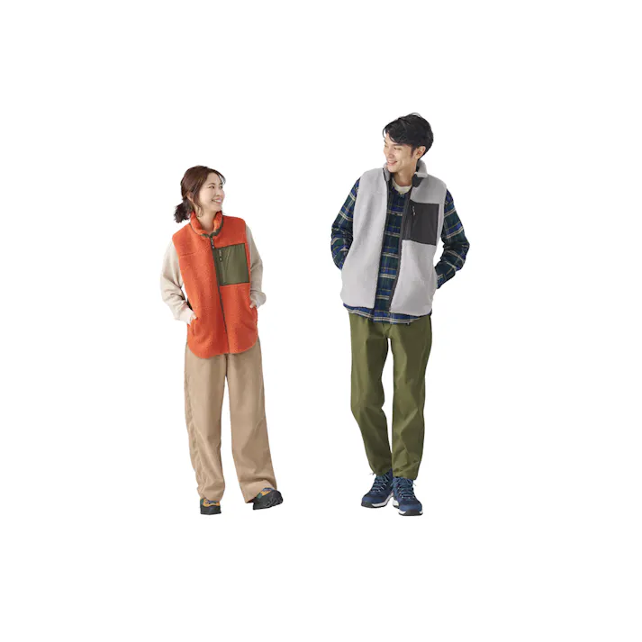 アイリスオーヤマ ボアフリース 保温ベスト Mサイズ オレンジ FC22502-ORM 4967576647649【別送品】