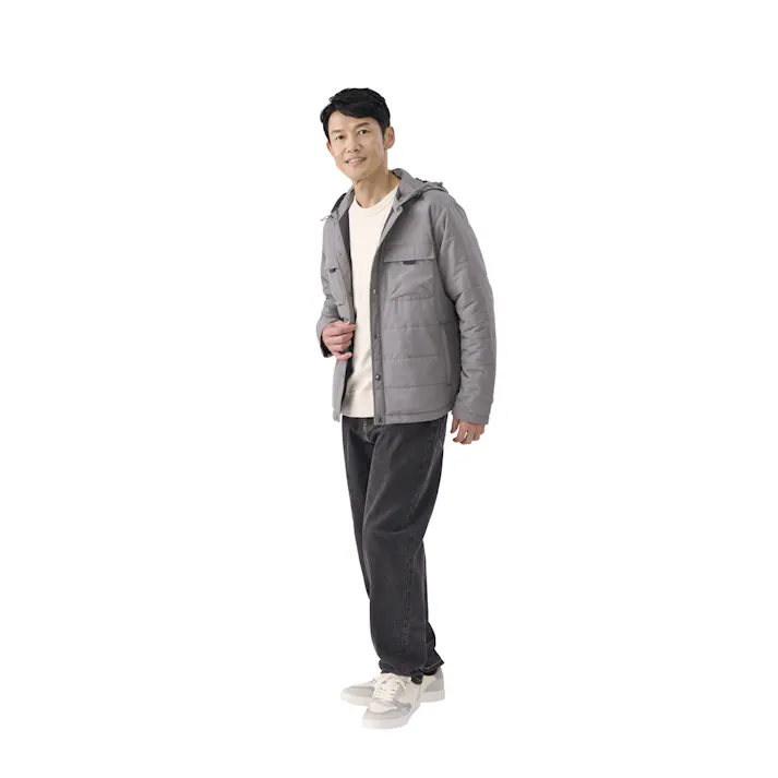 アイリスオーヤマ 中綿 保温フード付き ブルゾン ミディアム グレー FC22504-MGXL【別送品】