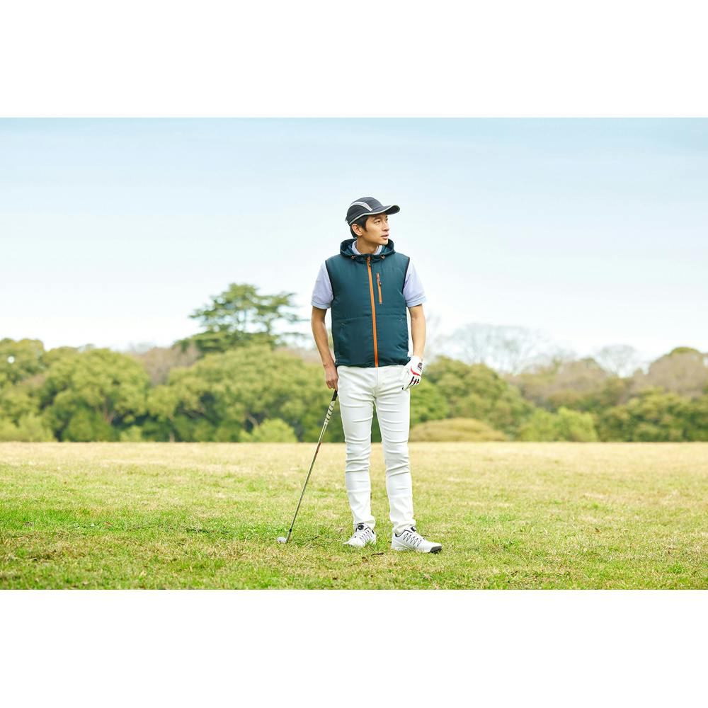 アイリスオーヤマ クールウェアフード付きベスト XL ブルーグリーン