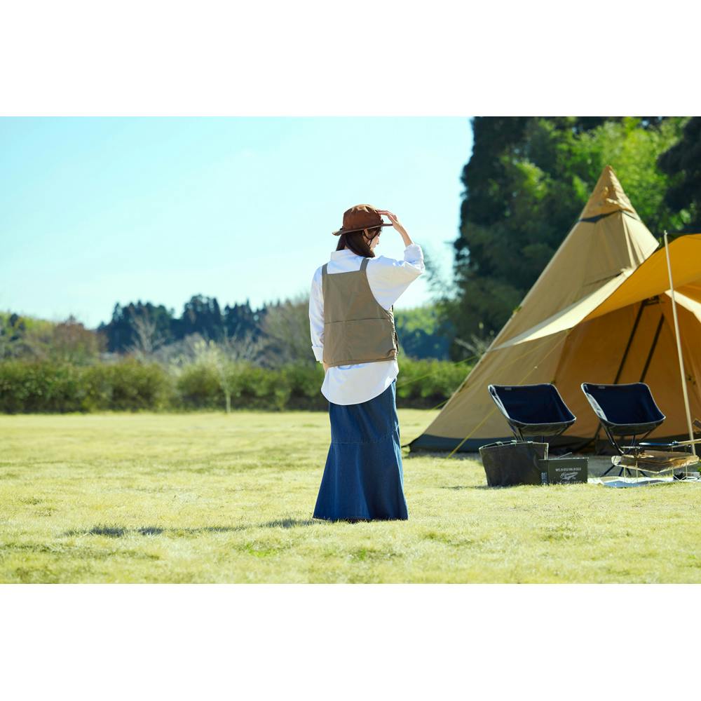 アイリスオーヤマ 防融加工 撥水マルチポケット ベストカーキ FC23103