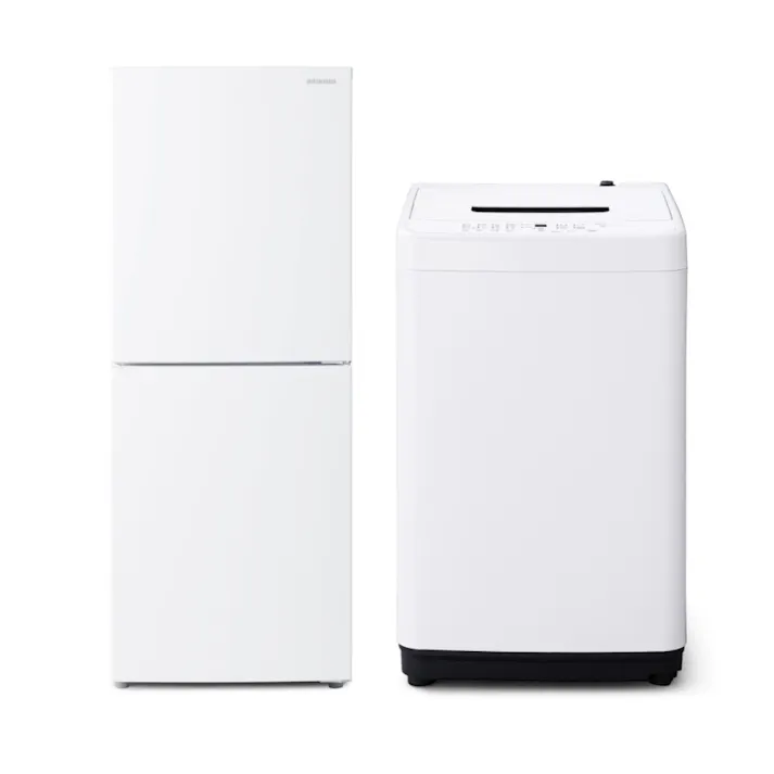 アイリスオーヤマ 【軒先渡し】家電2点セット(冷凍冷蔵庫 153L+全自動洗濯機 5.0kg) 一人暮らし 料理好き 新生活 まとめ買い 4967576000002【別送品】