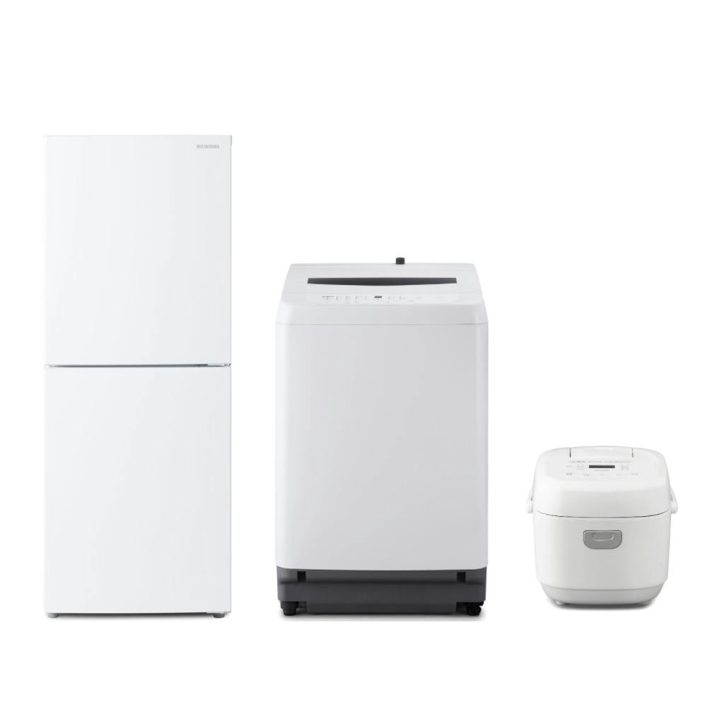 アイリスオーヤマ 【軒先渡し】家電3点セット(冷凍冷蔵庫 153L+全自動洗濯機 8.0kg+ジャー炊飯器 5.5合) 二人暮らし 新生活 まとめ買い【別送品】