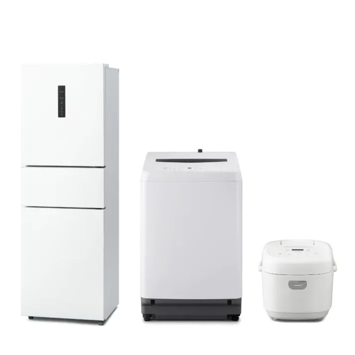アイリスオーヤマ 【軒先渡し】家電3点セット(冷凍冷蔵庫 235L+全自動洗濯機 8.0kg+ジャー炊飯器 5.5合) 二人暮らし ファミリー用 新生活 まとめ買い 4967576000010【別送品】