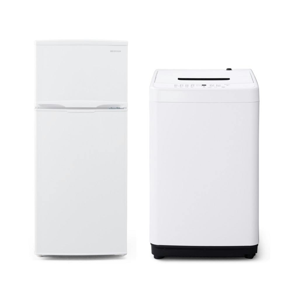 アイリスオーヤマ 【開梱設置】家電2点セット(冷凍冷蔵庫 118L+全自動洗濯機 5.0kg) 一人暮らし 新生活 まとめ買い【別送品】