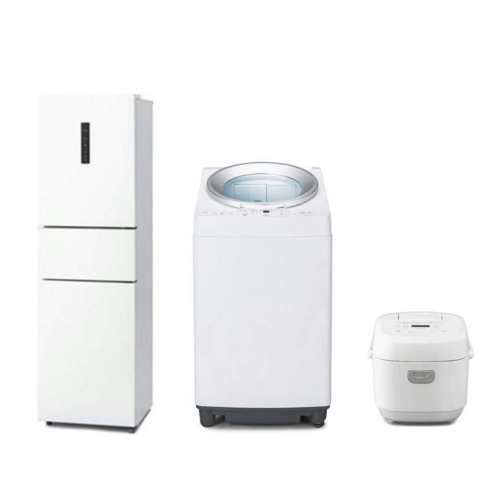 アイリスオーヤマ 【冷蔵庫・洗濯機 開梱設置】家電3点セット(冷凍冷蔵庫 235L+全自動洗濯機 7kg OSH+ジャー炊飯器 5.5合) 二人暮らし ファミリー用タイパ 新生活 まとめ買い【別送品】