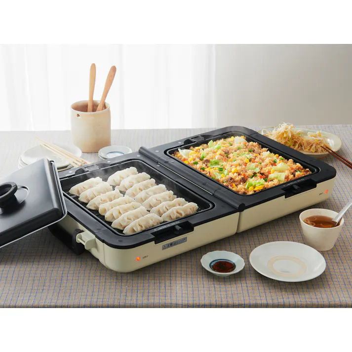 アイリスオーヤマ 両面ホットプレートワイド アイボリー DPOL-W31-C たこ焼き 折りたたみ 調理 4967576571265【別送品】