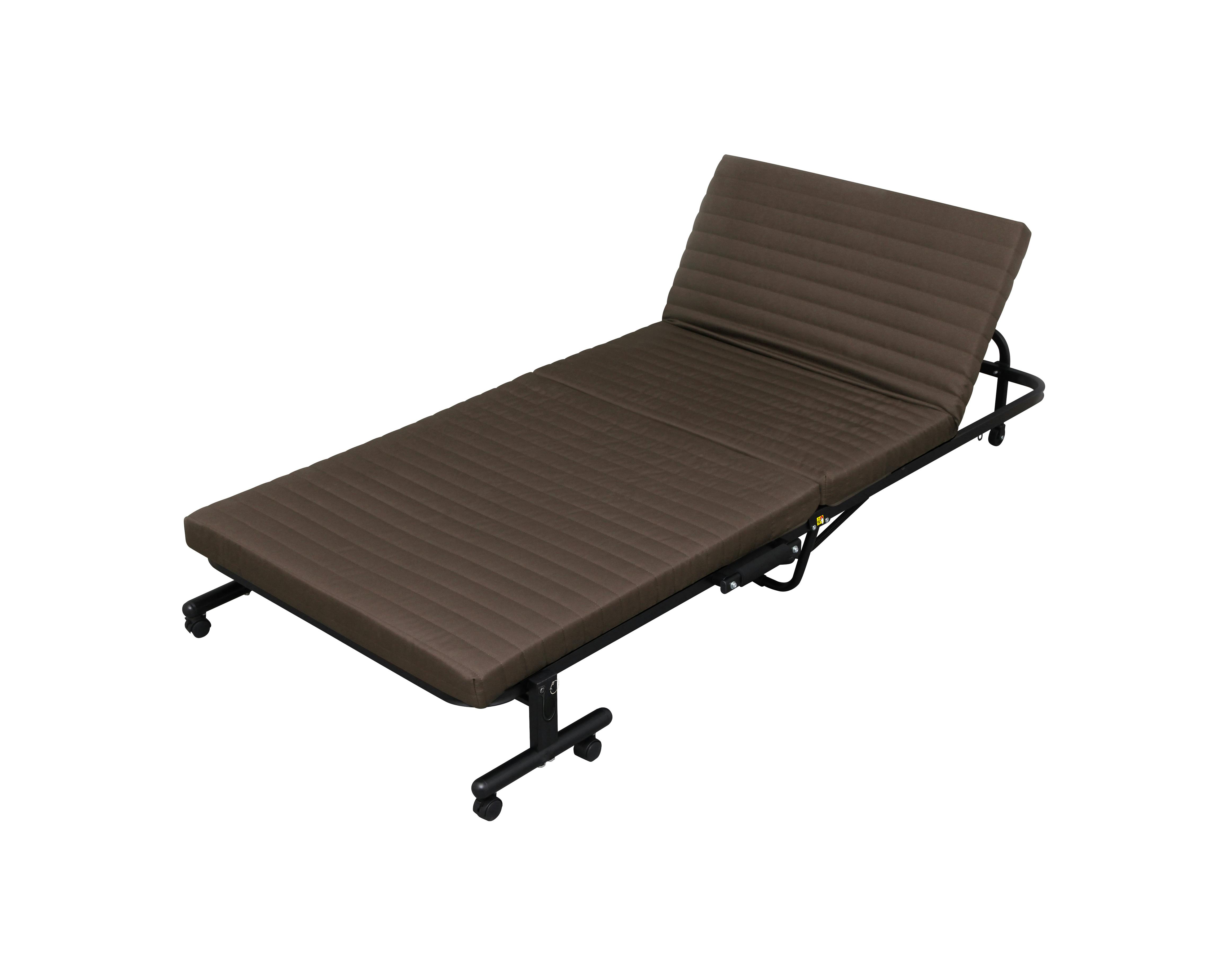 アイリスオーヤマ 折りたたみベッド ブラウン 収納 リクライニング OTB-BRR【別送品】