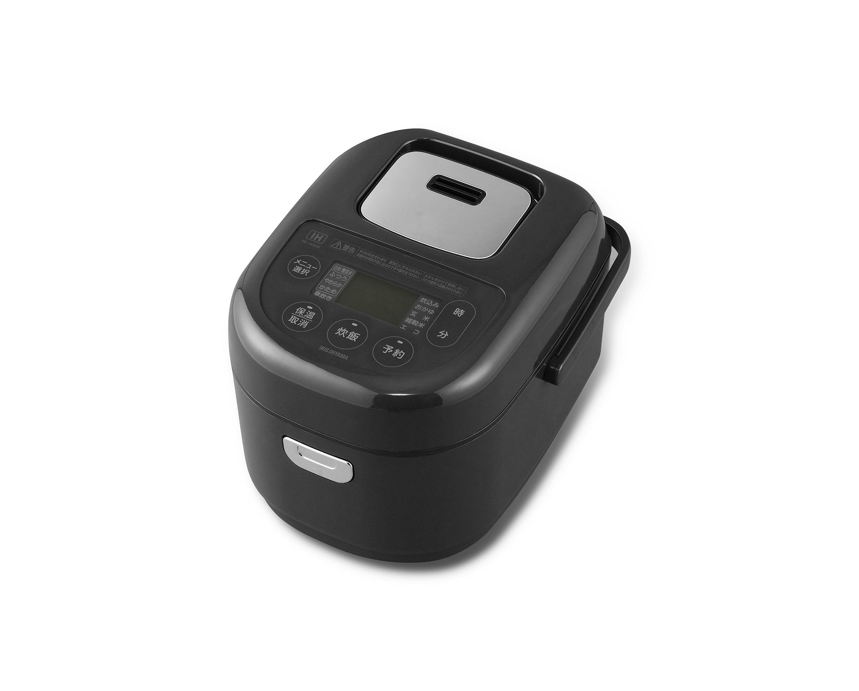 アイリスオーヤマ IHジャー炊飯器 3合 ブラック エコモード お手入れ簡単 RC-IKB30-B【別送品】