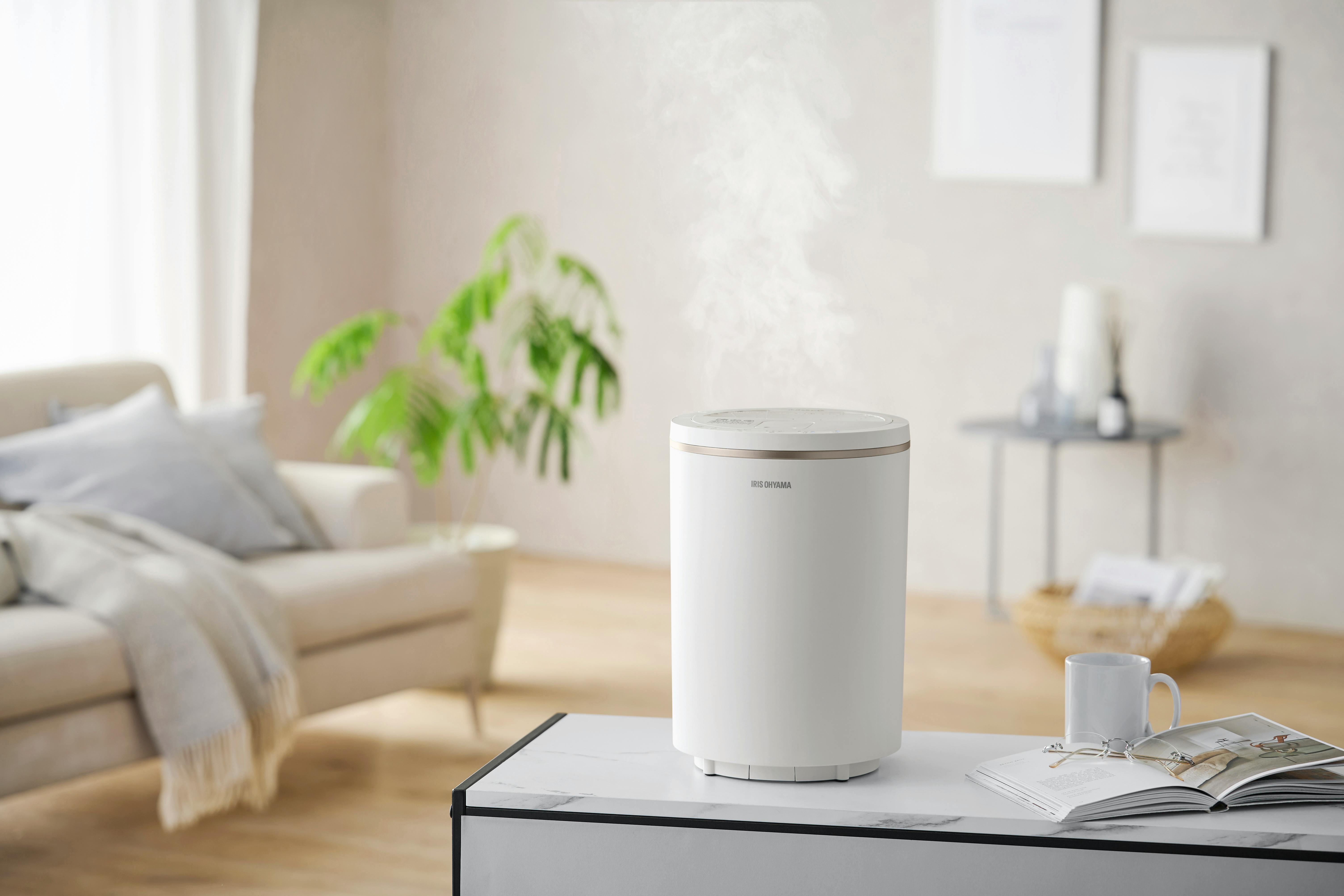 アイリスオーヤマ スチーム式加湿器 400ml ホワイト AHM-MHU40A-W 衛生