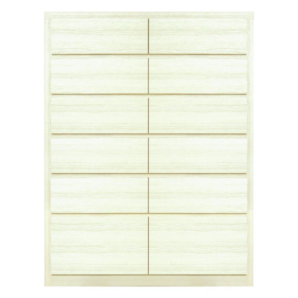 丸田木工 キューブ チェスト タンス 幅90 6段 ホワイト 収納 箪笥 大川家具 cu090600cwh【別送品】