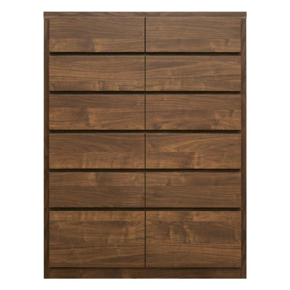 丸田木工 キューブ チェスト タンス 幅90 6段 ウォールナット 収納 箪笥 大川家具 cu090600cwn【別送品】