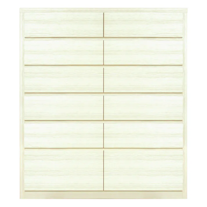 丸田木工 キューブ チェスト タンス 幅104 6段 ホワイト 収納 箪笥 大川家具 cu104600cwh【別送品】