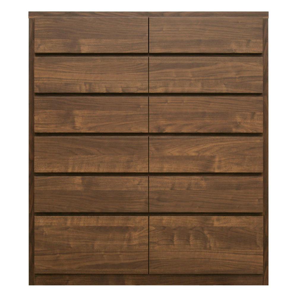 丸田木工 キューブ チェスト タンス 幅104 6段 ウォールナット 収納 箪笥 大川家具 cu104600cwn【別送品】