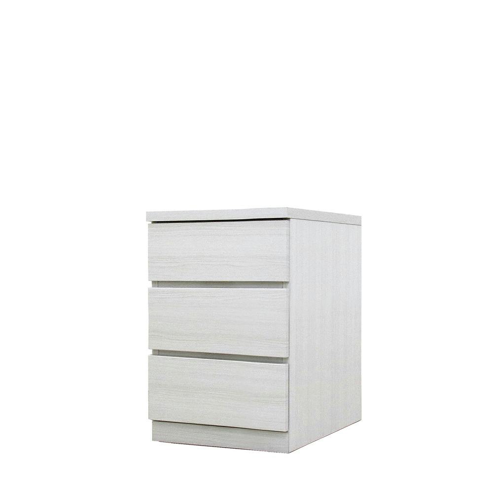 チェスト タンス 幅40cm 3段 奥行55cm 桐引き出し クローゼット 押入れ 収納 完成品 国産 大川家具 ホワイト 丸田木工 フィット fi040355cwh【別送品】