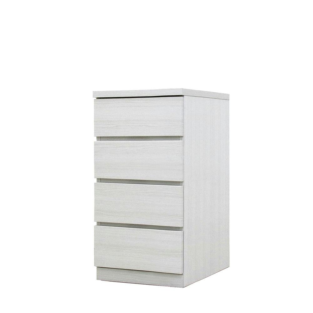 チェスト タンス 幅40cm 4段 奥行55cm 桐引き出し クローゼット 押入れ 収納 完成品 国産 大川家具 ホワイト 丸田木工 フィット fi040455cwh【別送品】