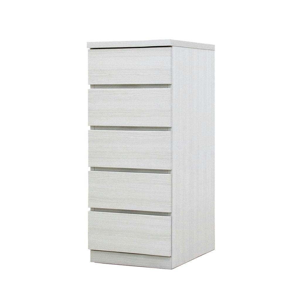 丸田木工 フィット チェスト タンス 幅40 5段 奥行55cm ホワイト 押入れ収納 衣類収納 衣装ケース fi040555cwh【別送品】