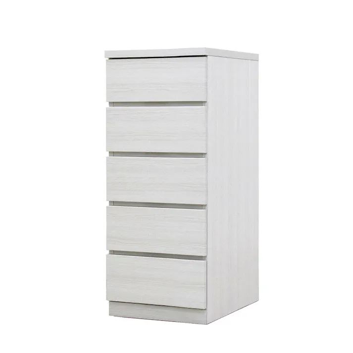 丸田木工 フィット チェスト タンス 幅40 5段 奥行55cm ホワイト 押入れ収納 衣類収納 衣装ケース fi040555cwh【別送品】