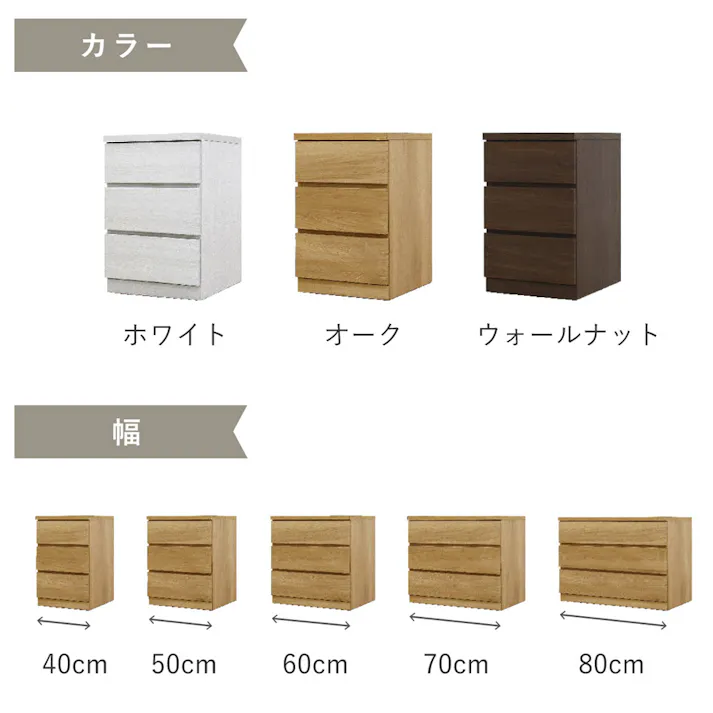丸田木工 フィット チェスト タンス 幅50 3段 奥行44cm ホワイト 押入れ収納 衣類収納 衣装ケース fi050344cwh【別送品】