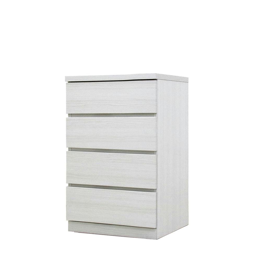 丸田木工 フィット チェスト タンス 幅50 4段 奥行44cm ホワイト 押入れ収納 衣類収納 衣装ケース fi050444cwh【別送品】