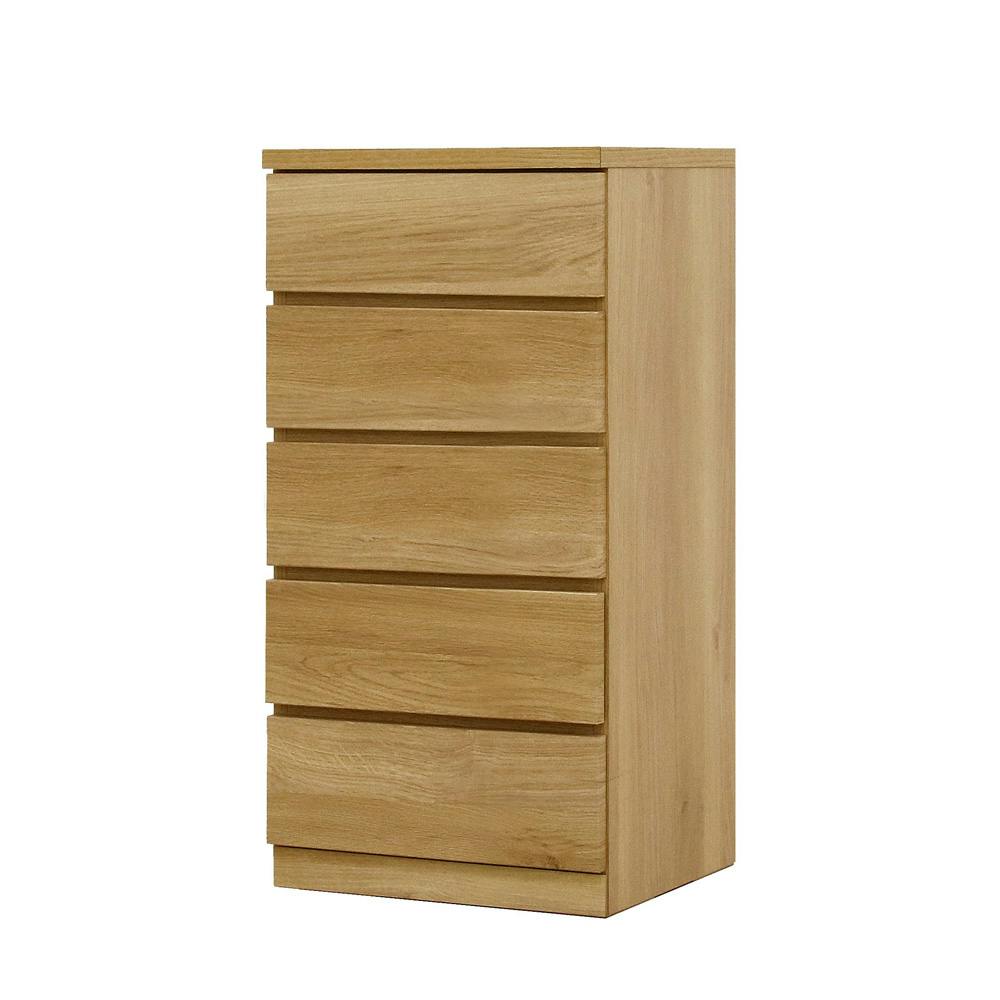 丸田木工 フィット チェスト タンス 幅50 5段 奥行44cm オーク 押入れ収納 衣類収納 衣装ケース fi050544cwo【別送品】