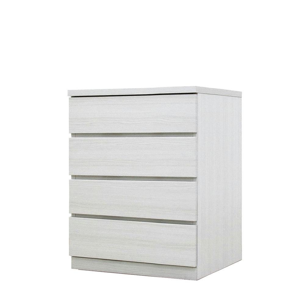 丸田木工 フィット チェスト タンス 幅60 4段 奥行55cm ホワイト 押入れ収納 衣類収納 衣装ケース fi060455cwh【別送品】