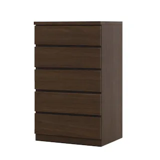 丸田木工 フィット チェスト タンス 幅60 5段 奥行44cm ウォールナット 押入れ収納 衣類収納 衣装ケース fi060544cwn【別送品】