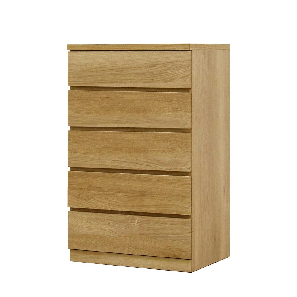 丸田木工 フィット チェスト タンス 幅60 5段 奥行44cm オーク 押入れ収納 衣類収納 衣装ケース fi060544cwo【別送品】