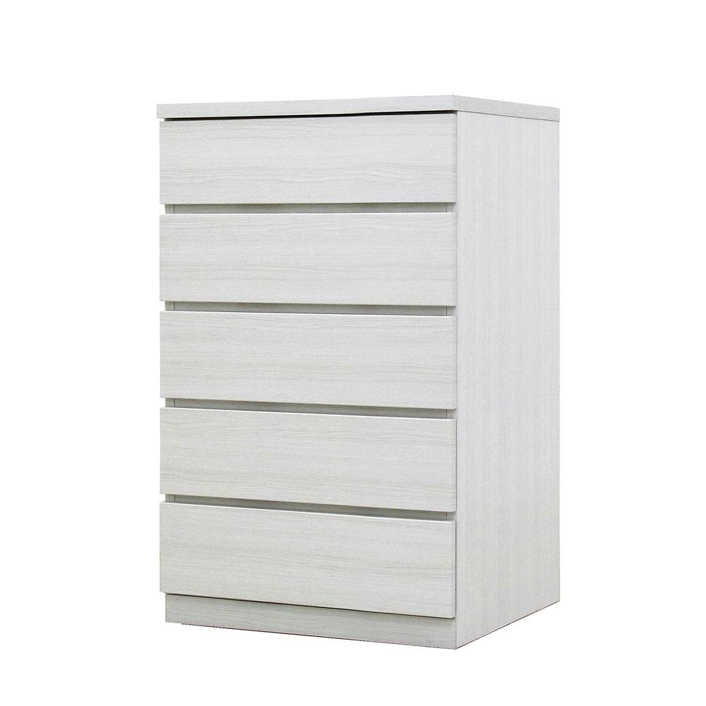 丸田木工 フィット チェスト タンス 幅60 5段 奥行55cm ホワイト 押入れ収納 衣類収納 衣装ケース fi060555cwh【別送品】