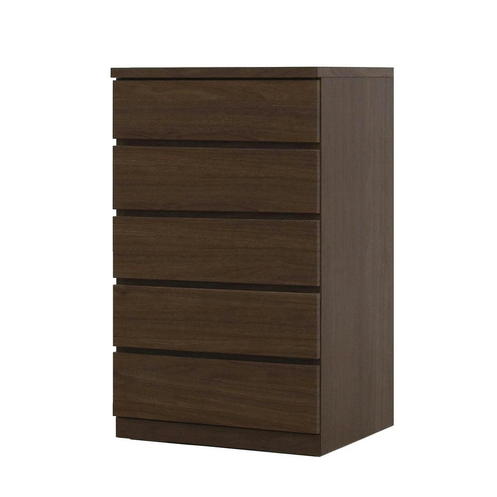 丸田木工 フィット チェスト タンス 幅60 5段 奥行55cm ウォールナット 押入れ収納 衣類収納 衣装ケース fi060555cwn【別送品】