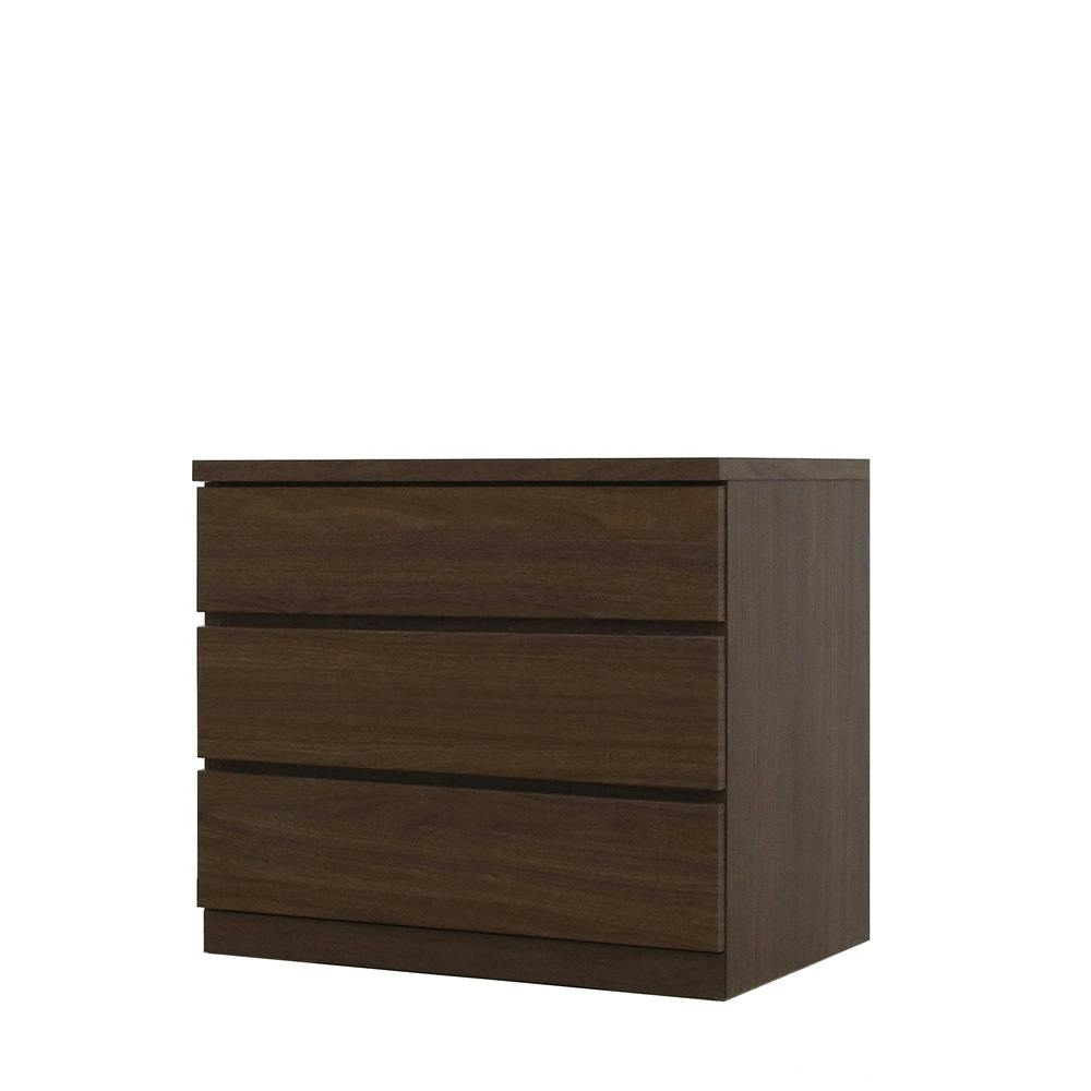 丸田木工 フィット チェスト タンス 幅70 3段 奥行44cm ウォールナット 押入れ収納 衣類収納 衣装ケース fi070344cwn【別送品】