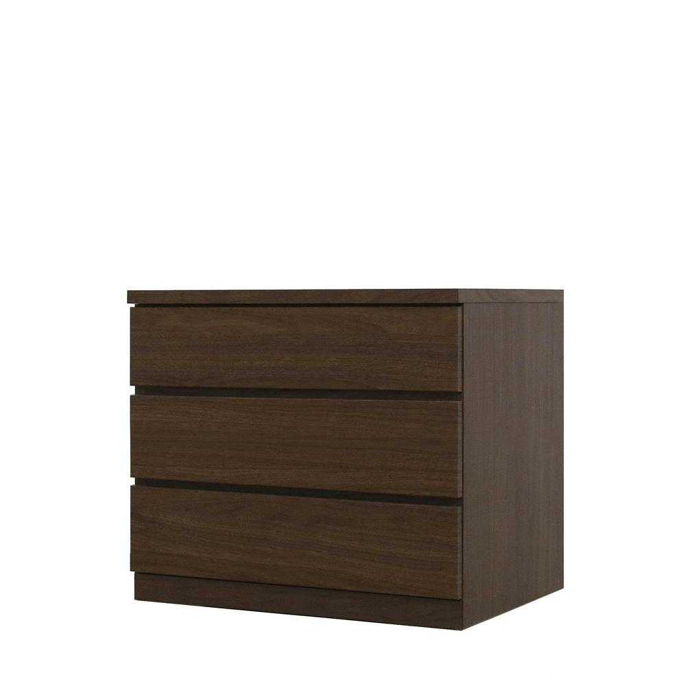 丸田木工 フィット チェスト タンス 幅70 3段 奥行55cm ウォールナット 押入れ収納 衣類収納 衣装ケース fi070355cwn【別送品】