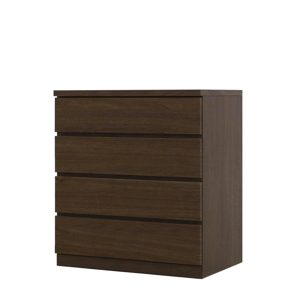 丸田木工 フィット チェスト タンス 幅70 4段 奥行44cm ウォールナット 押入れ収納 衣類収納 衣装ケース fi070444cwn【別送品】