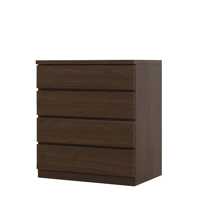 丸田木工 フィット チェスト タンス 幅70 4段 奥行44cm ウォールナット 押入れ収納 衣類収納 衣装ケース fi070444cwn【別送品】