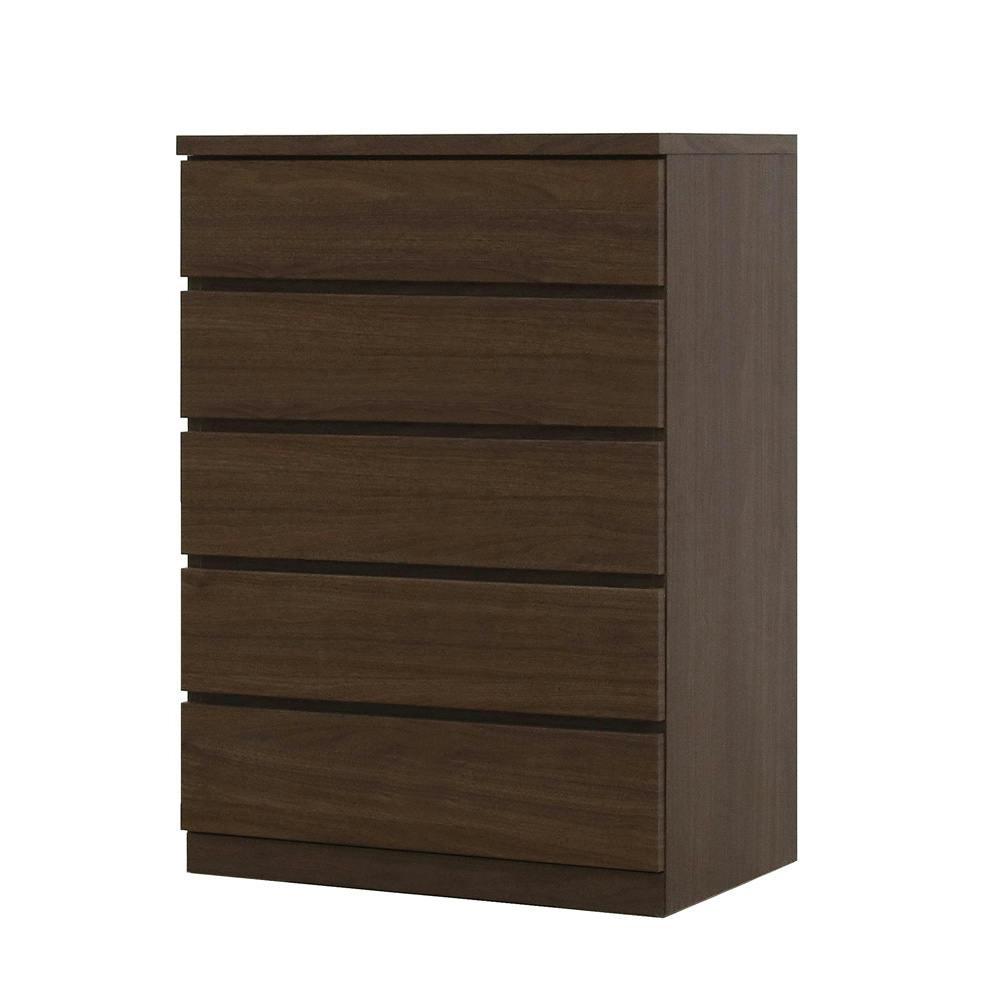 丸田木工 フィット チェスト タンス 幅70 5段 奥行44cm ウォールナット 押入れ収納 衣類収納 衣装ケース fi070544cwn【別送品】