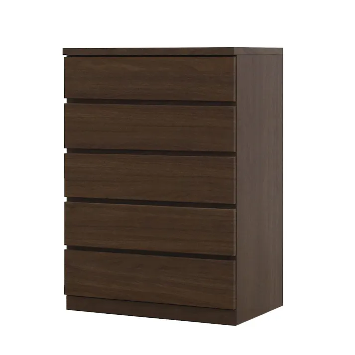 丸田木工 フィット チェスト タンス 幅70 5段 奥行44cm ウォールナット 押入れ収納 衣類収納 衣装ケース fi070544cwn【別送品】