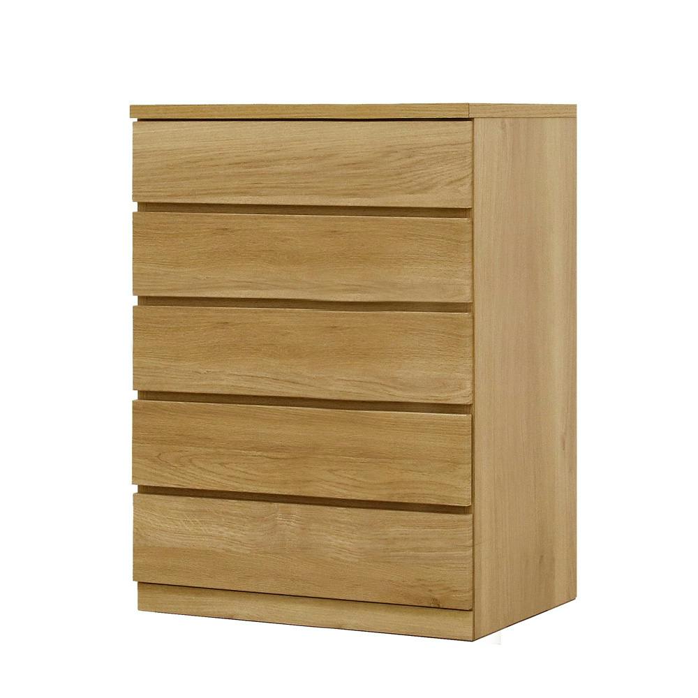 丸田木工 フィット チェスト タンス 幅70 5段 奥行55cm オーク 押入れ収納 衣類収納 衣装ケース fi070555cwo【別送品】